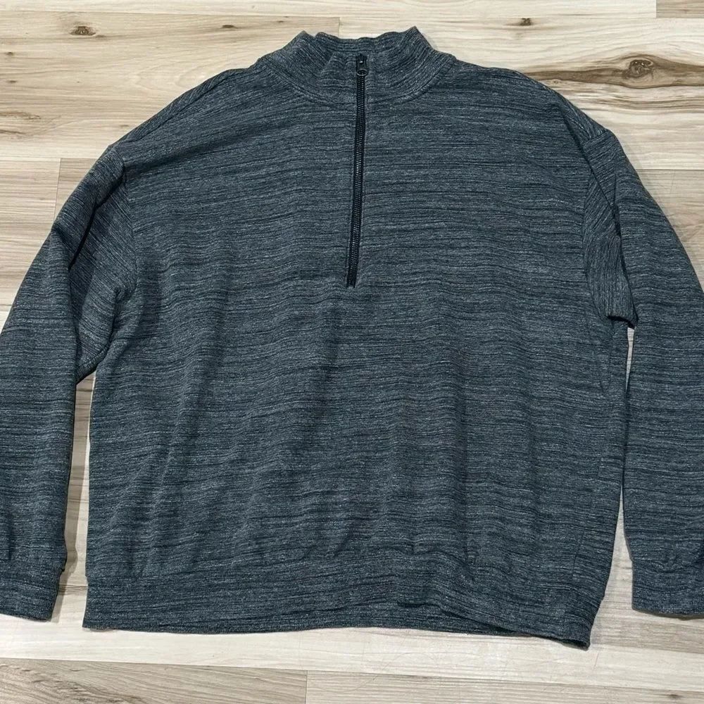 Anthropologie Daily Ritual Grey Cropped Quarter Zip Sweatshirt Women’s XL